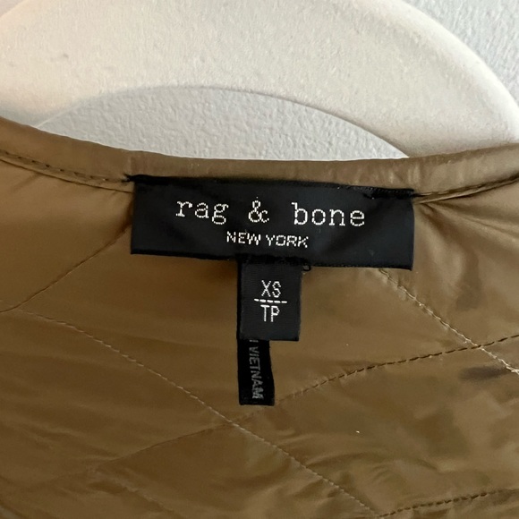 Rag & Bone Brielle Nylon Quilted Reversible Liner, Army Green (XS / TP) - Picture 7 of 10